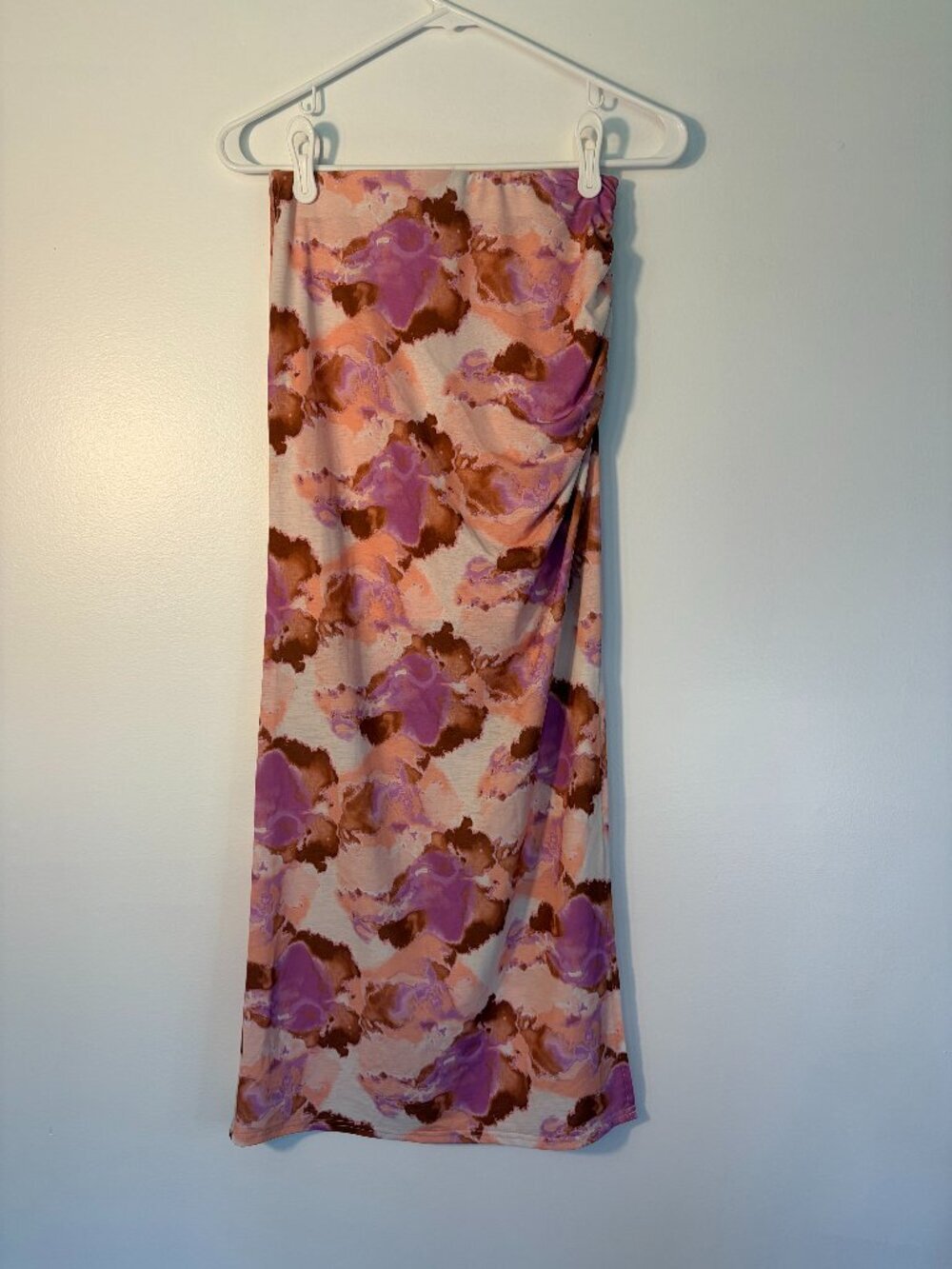 Sage Coral Multi Intangible Hi Shirred Maxi Skirt (NWT)